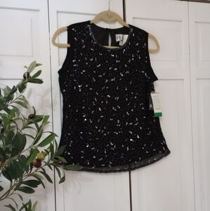 🌿🍒 NWT Vintage Erena sparkly sequin petite top size Medium 🍒🌿